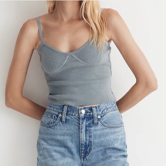 Madewell Corset-Detail Crop Sweater Tank - Picture 1 of 5